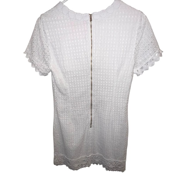 EUC Lilly Pulitzer White Eyelet Lace Crochet Short Sleeve Dress 8 Cottagecore - Picture 2 of 6